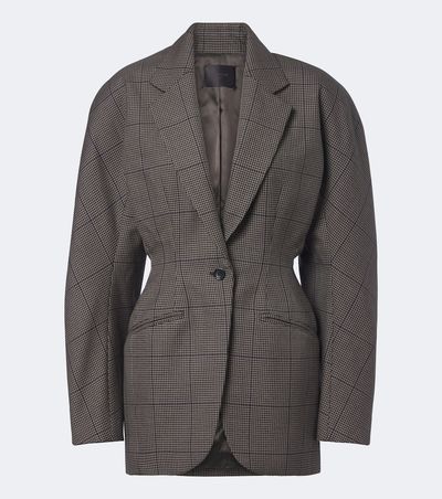 Mugler Mugler Checked oversized wool jacket