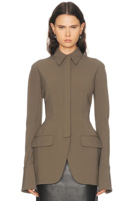 Mugler Mugler Cinched Wool Blend Jacket