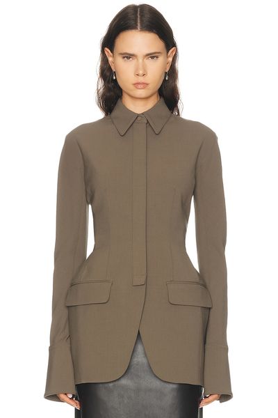 Mugler Mugler Cinched Wool Blend Jacket