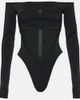 Mugler Mugler Circle off-shoulder cutout bodysuit - 1