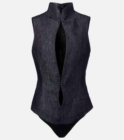 Mugler Mugler Cutout denim bodysuit