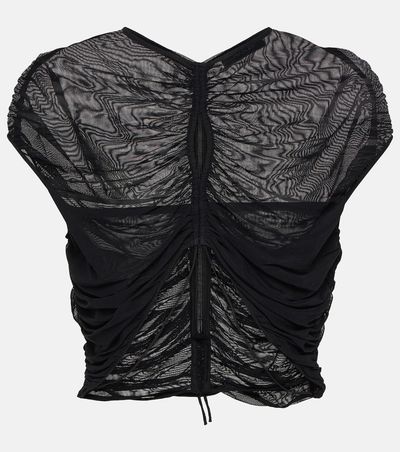 Mugler Mugler Cutout mesh crop top