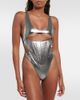 Mugler Mugler Cutout metallic swimsuit - 2