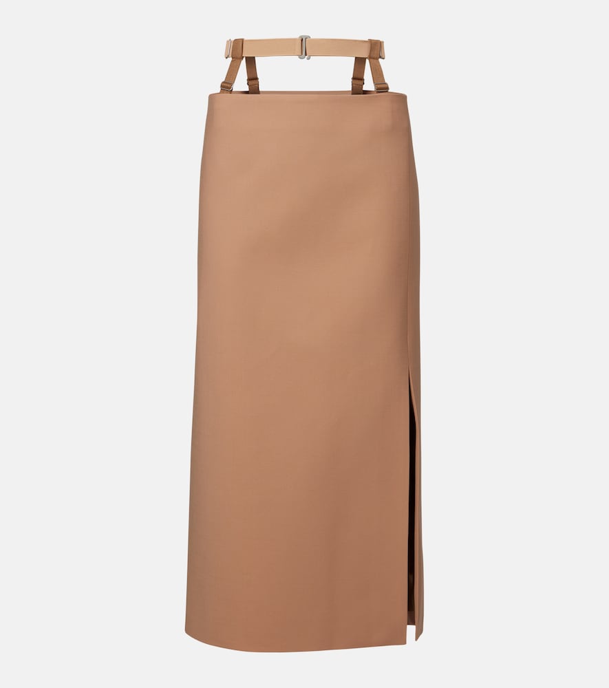 Mugler Mugler Cutout wool-blend pencil skirt