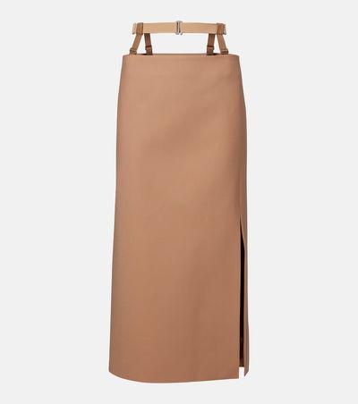 Mugler Mugler Cutout wool-blend pencil skirt