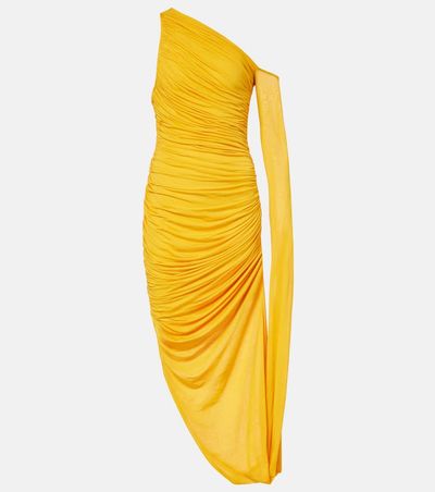 Mugler Mugler Draped one-shoulder jersey maxi dress