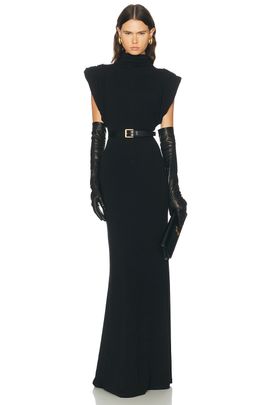 Mugler Mugler Draped Sleeveless Gown