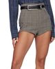 Mugler Mugler Gray Checked Pleated Tailored Shorts - 5