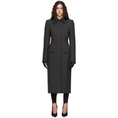 Mugler Mugler Gray Hourglass Coat