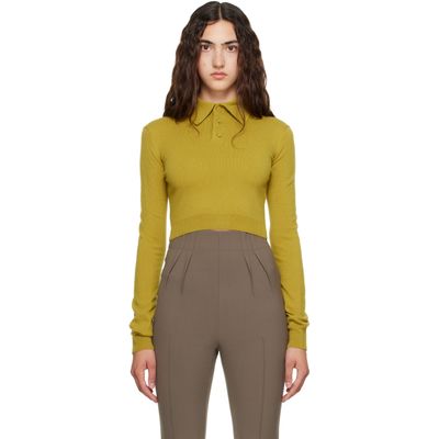 Mugler Mugler Green Cashmere Cropped Polo