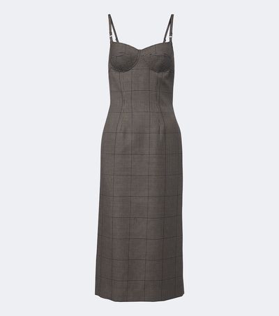 Mugler Mugler Houndstooth wool midi dress