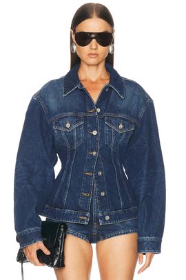Mugler Mugler Hourglass Denim Jacket