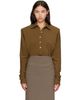 Mugler Mugler Khaki Batsleeves Polo Bodysuit - 1