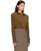 Mugler Mugler Khaki Batsleeves Polo Bodysuit - 2