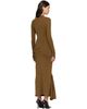 Mugler Mugler Khaki Draped Turtleneck Maxi Dress - 3