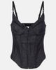 Mugler Mugler Mesh-trimmed denim corset - 1