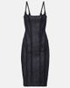 Mugler Mugler Mesh-trimmed denim midi dress - 1