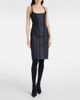 Mugler Mugler Mesh-trimmed denim midi dress - 2