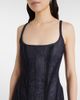 Mugler Mugler Mesh-trimmed denim midi dress - 4