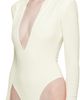 Mugler Mugler Off-White Hooded V-Neck Bodysuit - 4