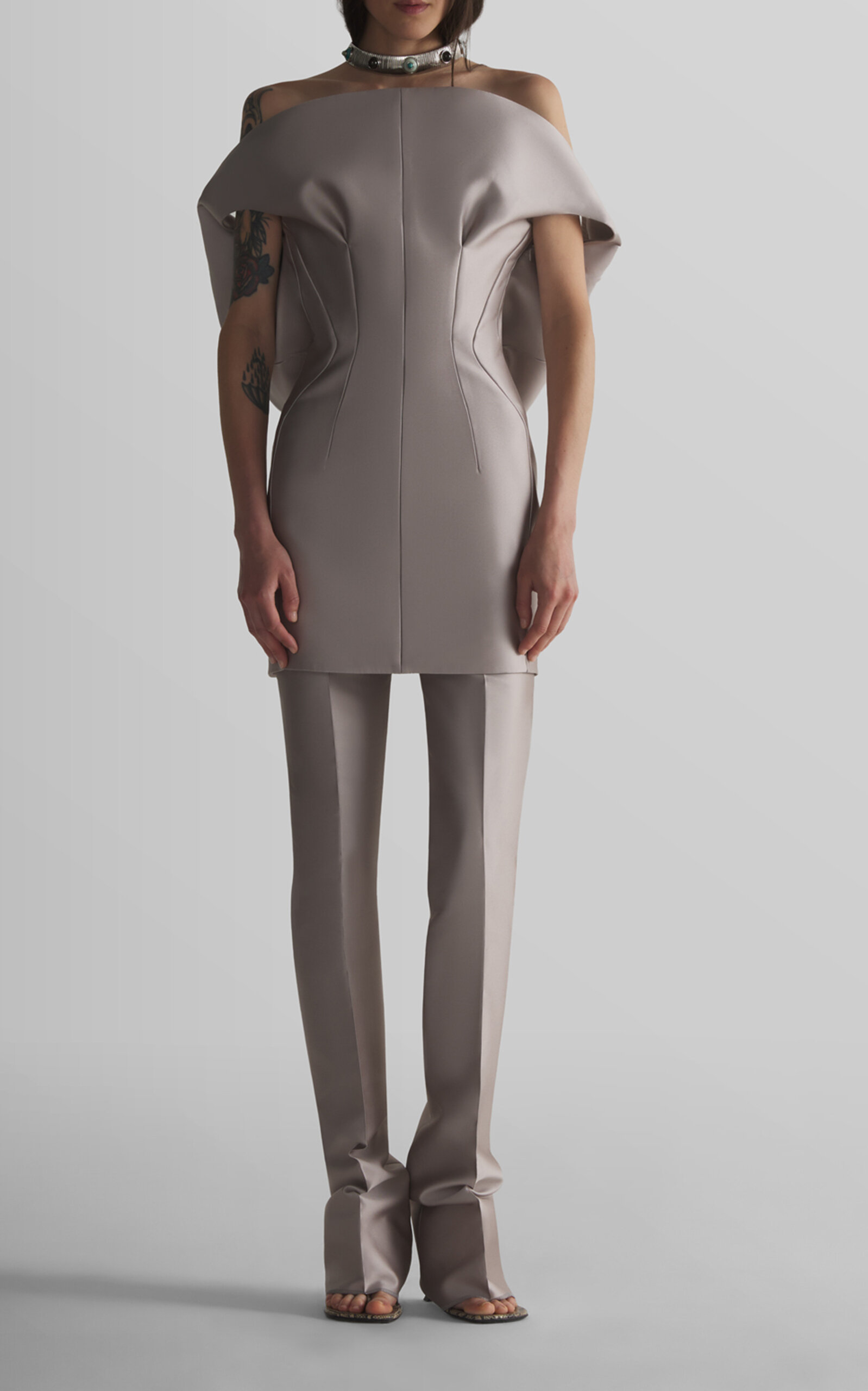 MUGLER MUGLER OffTheShoulder Mikado Mini Dress