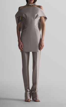 MUGLER MUGLER OffTheShoulder Mikado Mini Dress