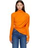 Mugler Mugler Orange Cascade Sleeves Top - 1