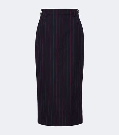 Mugler Mugler Pinstripe virgin wool pencil skirt