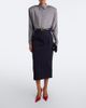 Mugler Mugler Pinstripe virgin wool pencil skirt - 2