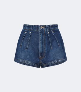 Mugler Mugler Pleated denim shorts
