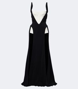 Mugler Mugler re/edit Jeu de Paume crÃªpe gown