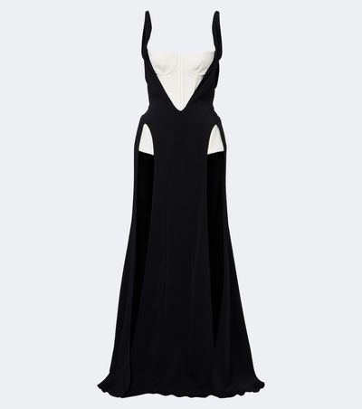 Mugler Mugler re/edit Jeu de Paume crÃªpe gown