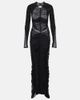 Mugler Mugler Ruched open-back mesh gown - 1