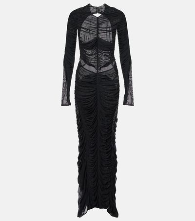 Mugler Mugler Ruched open-back mesh gown