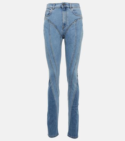 Mugler Mugler Seam-detail high-rise skinny jeans
