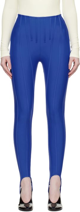 Mugler Mugler SSENSE Exclusive Blue Corseted Leggings