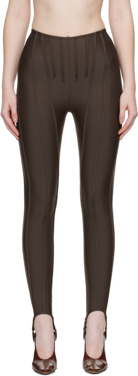 Mugler Mugler SSENSE Exclusive Brown Corseted Leggings