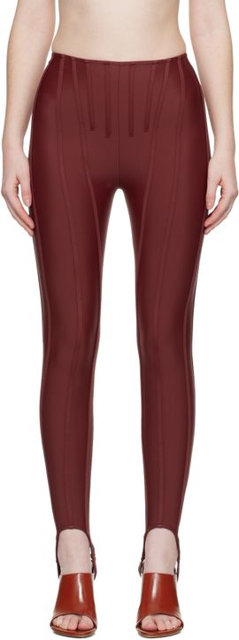 Mugler Mugler SSENSE Exclusive Burgundy Corseted Leggings