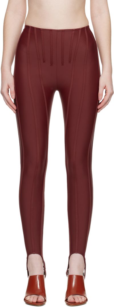 Mugler Mugler SSENSE Exclusive Burgundy Corseted Leggings