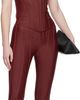Mugler Mugler SSENSE Exclusive Burgundy Corseted Leggings - 4