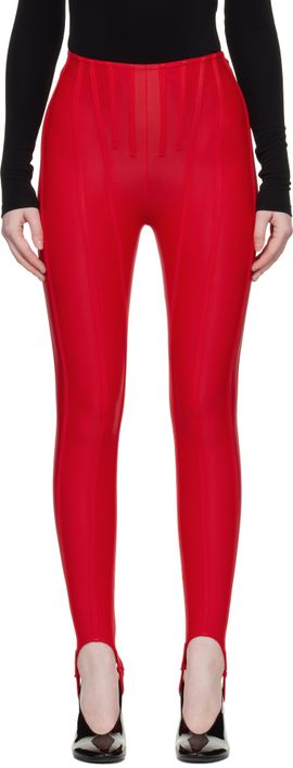Mugler Mugler SSENSE Exclusive Red Corseted Leggings