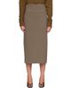 Mugler Mugler Taupe Pencil Midi Skirt - 1