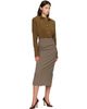 Mugler Mugler Taupe Pencil Midi Skirt - 4