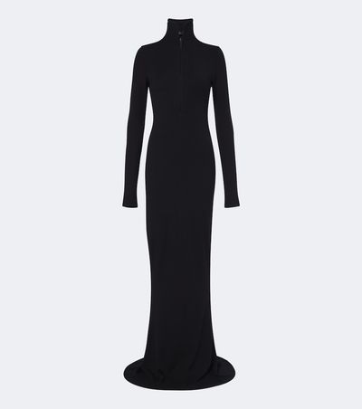Mugler Mugler Turtleneck wool-blend jersey maxi dress