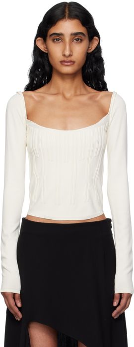 Mugler Mugler White Ottoman Long Sleeve T-shirt