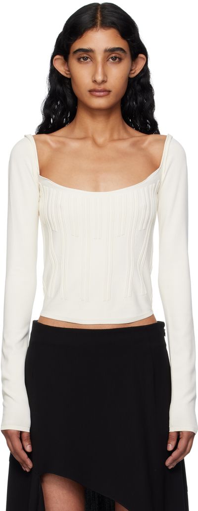 Mugler Mugler White Ottoman Long Sleeve T-shirt