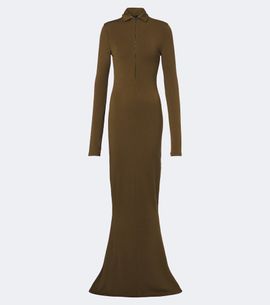 Mugler Mugler Wool-blend jersey polo dress