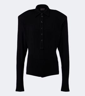 Mugler Mugler Wool-blend polo sweater