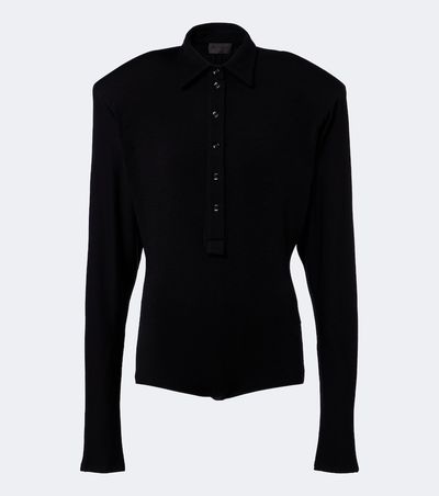 Mugler Mugler Wool-blend polo sweater