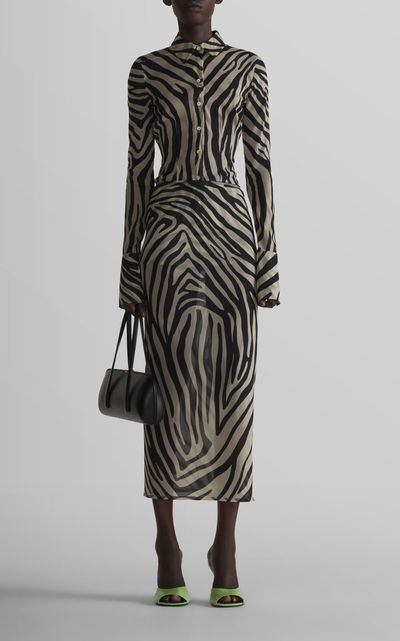 MUGLER MUGLER ZebraPrinted Maxi Skirt